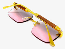 Classy Elegant Luxury Modern Designer Style SUNGLASSES Gold Rimless Frame 2087