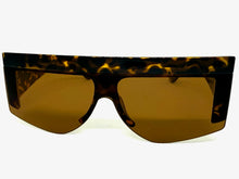 Oversized Classic Modern Retro Shield Style SUNGLASSES Large Thick Tortoise Frame 9099