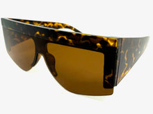 Oversized Classic Modern Retro Shield Style SUNGLASSES Large Thick Tortoise Frame 9099