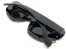 Exaggerated Classic Vintage Retro Style SUNGLASSES Funky Black & Gold Frame 3022
