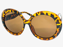 Oversized Exaggerated Vintage Retro Style SUNGLASSES X-Large Round Tortoise Frame 2685