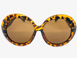 Oversized Exaggerated Vintage Retro Style SUNGLASSES X-Large Round Tortoise Frame 2685