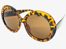 Oversized Exaggerated Vintage Retro Style SUNGLASSES X-Large Round Tortoise Frame 2685