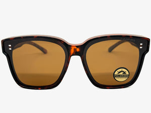 Classic Stylish Vintage Retro Style Fit Over RX SUNGLASSES Brown Polarized Lens 1031