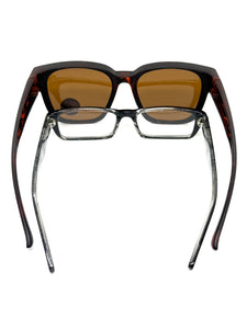 Classic Stylish Vintage Retro Style Fit Over RX SUNGLASSES Brown Polarized Lens 1031