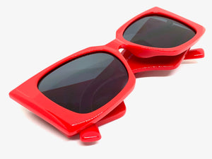 Oversized Exaggerated Retro Cat Eye Style SUNGLASSES Super Thick Red Frame 2147