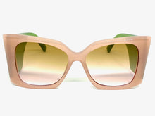 Oversized Exaggerated Retro Cat Eye Style SUNGLASSES Super Thick Pink & Green Frame 2147