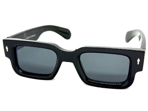 Classic Vintage Retro Style SUNGLASSES Super Thick Black Frame - Dark Lens E2165