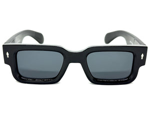 Classic Vintage Retro Style SUNGLASSES Super Thick Black Frame - Dark Lens E2165