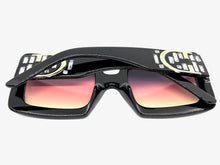 Oversized Exaggerated Classic Vintage Retro Style SUNGLASSES Large Thick Black Frame E1620