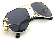 Classic Vintage Retro Luxury Aviator Style SUNGLASSES Gold Metal Frame 27698