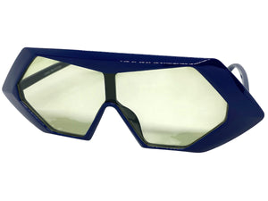 Exaggerated Modern Retro Futuristic Style SUNGLASSES Funky Blue Frame 80678