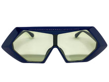 Exaggerated Modern Retro Futuristic Style SUNGLASSES Funky Blue Frame 80678