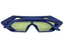 Exaggerated Modern Retro Futuristic Style SUNGLASSES Funky Blue Frame 80678