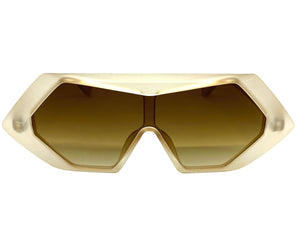 Exaggerated Modern Retro Futuristic Style SUNGLASSES Funky Tan Frame 80678