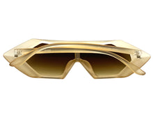 Exaggerated Modern Retro Futuristic Style SUNGLASSES Funky Tan Frame 80678