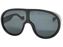 Oversized Exaggerated Vintage Retro Shield Style SUNGLASSES X-Large Black Frame - Dark Lens 58843
