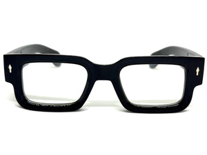 Classic Vintage Retro Style Clear Lens EYEGLASSES Large Super Thick Black Frame E2165