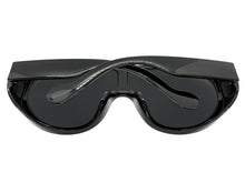 Oversized Exaggerated Vintage Retro Shield Style SUNGLASSES X-Large Black Frame - Dark Lens 58843