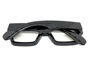 Classic Vintage Retro Style Clear Lens EYEGLASSES Large Super Thick Black Frame E2165