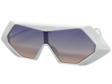 Exaggerated Modern Retro Futuristic Style SUNGLASSES Funky White Frame 80678