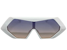 Exaggerated Modern Retro Futuristic Style SUNGLASSES Funky White Frame 80678