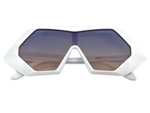 Exaggerated Modern Retro Futuristic Style SUNGLASSES Funky White Frame 80678