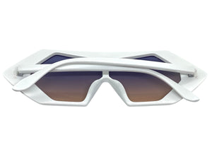 Exaggerated Modern Retro Futuristic Style SUNGLASSES Funky White Frame 80678