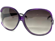 Oversized Vintage Retro Style SUNGLASSES Huge Purple Frame 7376