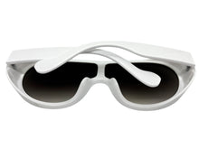 Oversized Exaggerated Vintage Retro Shield Style SUNGLASSES X-Large White Frame - Gradient Lens 58843