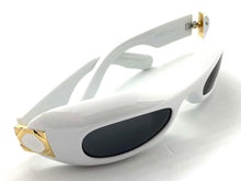 Modern Retro Party Club Raver SUNGLASSES Funky White Frame E1920