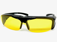 Day or Night Driving Safety Fit Over RX SUNGLASSES Flip Up High Definition Yellow Polarized Lens 5089