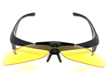 Day or Night Driving Safety Fit Over RX SUNGLASSES Flip Up High Definition Yellow Polarized Lens 5089