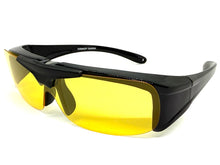 Day or Night Driving Safety Fit Over RX SUNGLASSES Flip Up High Definition Yellow Polarized Lens 5089