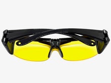 Day or Night Driving Safety Fit Over RX SUNGLASSES Flip Up High Definition Yellow Polarized Lens 5089