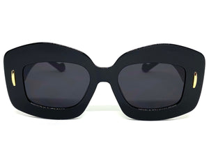 Oversized Exaggerated Vintage Retro Style SUNGLASSES Large Black Frame 2130