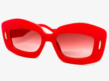 Oversized Exaggerated Vintage Retro Style SUNGLASSES Large Red Frame 2130