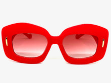 Oversized Exaggerated Vintage Retro Style SUNGLASSES Large Red Frame 2130