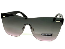 Classic Modern Retro Shield Style SUNGLASSES Rimless Black Frame 1190