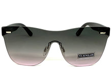 Classic Modern Retro Shield Style SUNGLASSES Rimless Black Frame 1190