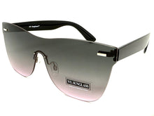 Classic Modern Retro Shield Style SUNGLASSES Rimless Black Frame 1190