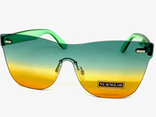 Classic Modern Retro Shield Style SUNGLASSES Rimless Green Frame 1190