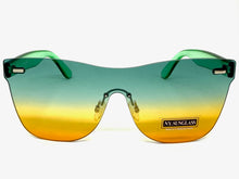 Classic Modern Retro Shield Style SUNGLASSES Rimless Green Frame 1190