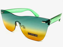 Classic Modern Retro Shield Style SUNGLASSES Rimless Green Frame 1190