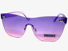 Classic Modern Retro Shield Style SUNGLASSES Rimless Purple Frame 1190