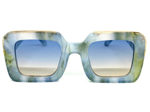 Classic Luxury Retro Hip Hop Style SUNGLASSES Large Square Marble Frame 2070