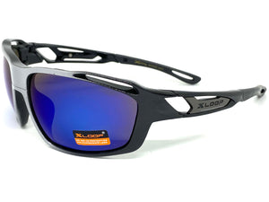 Classic Sporty Wrap Around Style SUNGLASSES Black & Silver Frame 2733