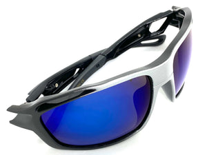 Classic Sporty Wrap Around Style SUNGLASSES Black & Silver Frame 2733