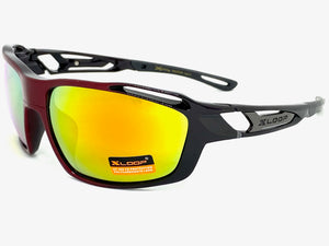 Classic Sporty Wrap Around Style SUNGLASSES Black & Red Frame 2733