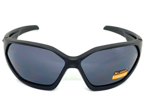 Classic Sporty Wrap Around Style SUNGLASSES Large Black Frame 2669